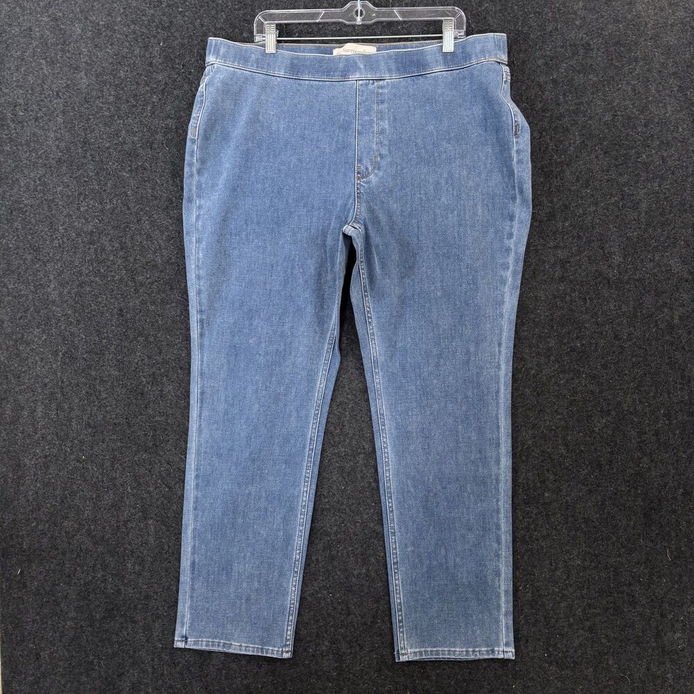 Soft Surroundings Ultimate Pull On Jeans Women's 1X Blue Slim Leg Stretch